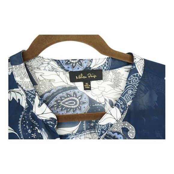 Melissa Paige Floral Paisley Blouse Peasant Long Sleeve Size XL Crochet Pattern - Picture 4 of 6